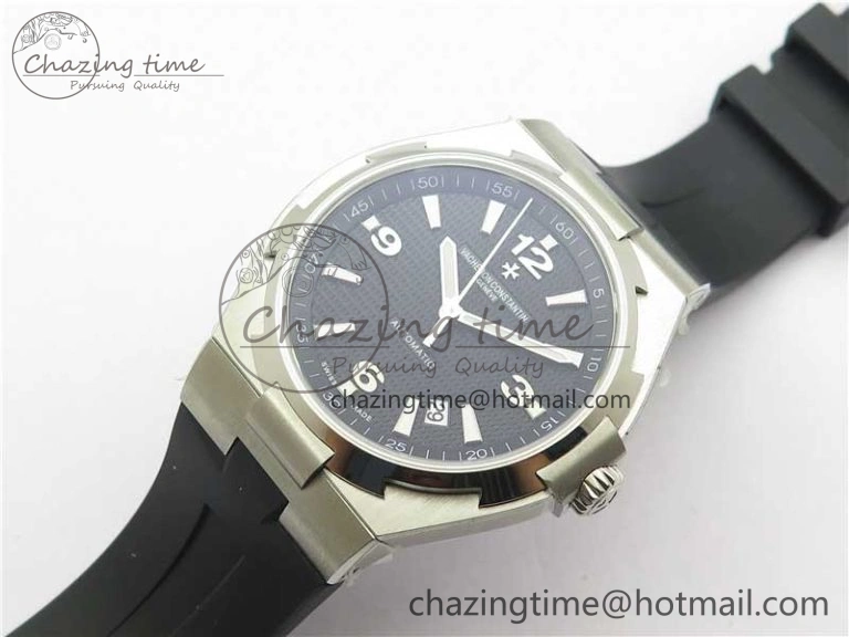 TimelessDesign Overseas SS MKS 1:1 Best Edition Black Dial on Black Rubber Strap MIYOTA 9923