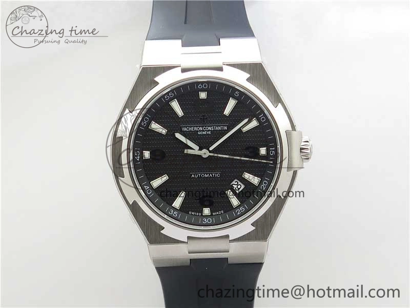 TimelessDesign Overseas SS MKS 1:1 Best Edition Black Dial on Black Rubber Strap MIYOTA 9923