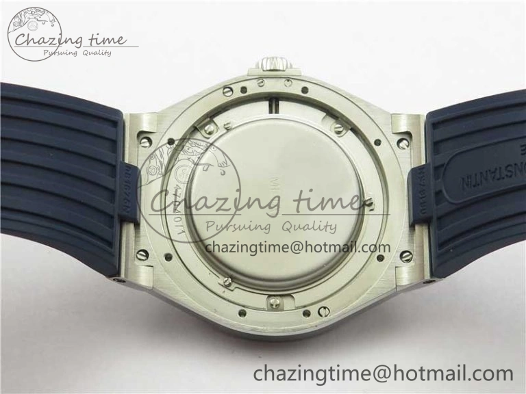 Timeless Overseas SS MKS 1:1 Best Edition Blue Dial on Blue Rubber Strap MIYOTA 9922