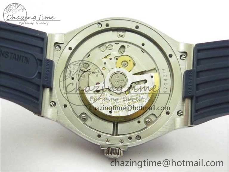 Timeless Overseas SS MKS 1:1 Best Edition Blue Dial on Blue Rubber Strap MIYOTA 9922