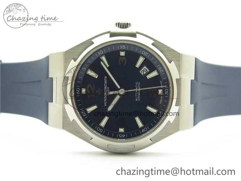 Timeless Overseas SS MKS 1:1 Best Edition Blue Dial on Blue Rubber Strap MIYOTA 9922