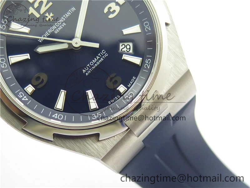 Timeless Overseas SS MKS 1:1 Best Edition Blue Dial on Blue Rubber Strap MIYOTA 9922
