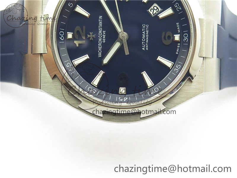 Timeless Overseas SS MKS 1:1 Best Edition Blue Dial on Blue Rubber Strap MIYOTA 9922