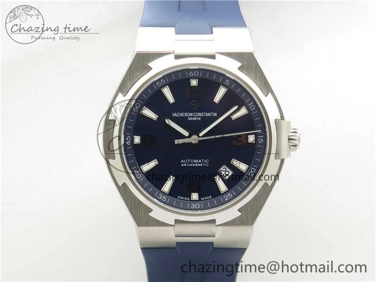 Timeless Overseas SS MKS 1:1 Best Edition Blue Dial on Blue Rubber Strap MIYOTA 9922