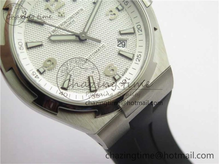 Overseas SS MKS 1:1 Best Edition White Dial on Black Rubber Strap MIYOTA WrinkleFree 9924