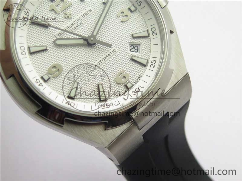 Overseas SS MKS 1:1 Best Edition White Dial on Black Rubber Strap MIYOTA WrinkleFree 9924