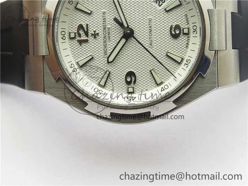 Overseas SS MKS 1:1 Best Edition White Dial on Black Rubber Strap MIYOTA WrinkleFree 9924
