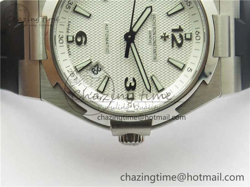 Overseas SS MKS 1:1 Best Edition White Dial on Black Rubber Strap MIYOTA WrinkleFree 9924