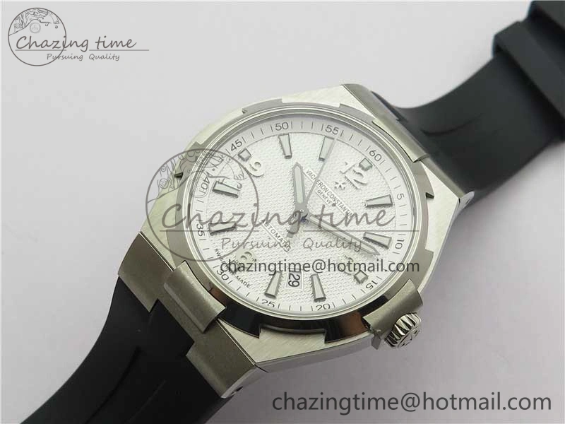 Overseas SS MKS 1:1 Best Edition White Dial on Black Rubber Strap MIYOTA WrinkleFree 9924