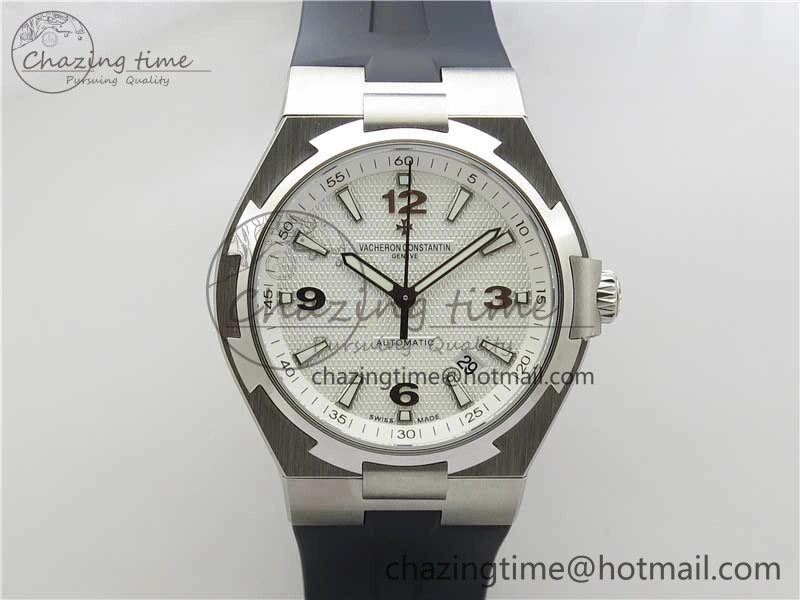 Overseas SS MKS 1:1 Best Edition White Dial on Black Rubber Strap MIYOTA WrinkleFree 9924