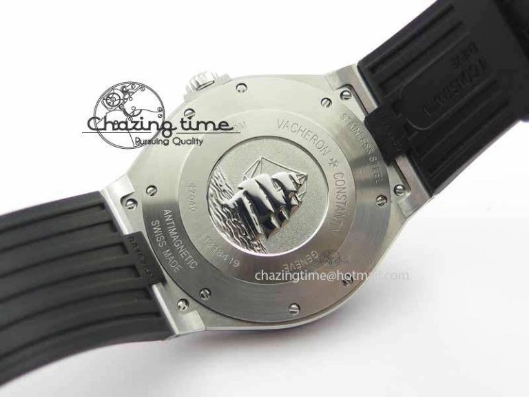 Overseas SS RG JJF 1:1 Best Edition Black Dial On Rubber Strap MIYOTA FlexibleFit 9982