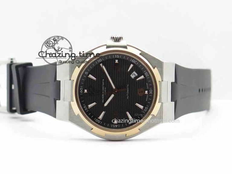 Overseas SS RG JJF 1:1 Best Edition Black Dial On Rubber Strap MIYOTA FlexibleFit 9982