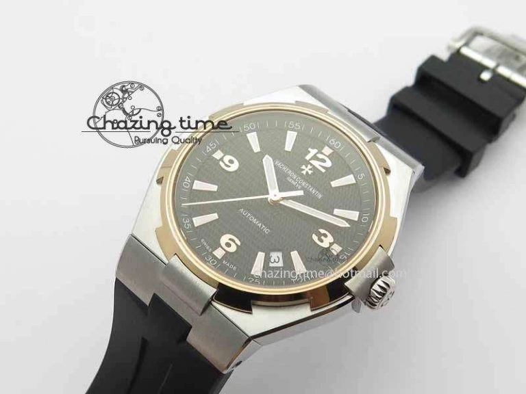 Overseas SS RG JJF 1:1 Best Edition Black Dial On Rubber Strap MIYOTA FlexibleFit 9982
