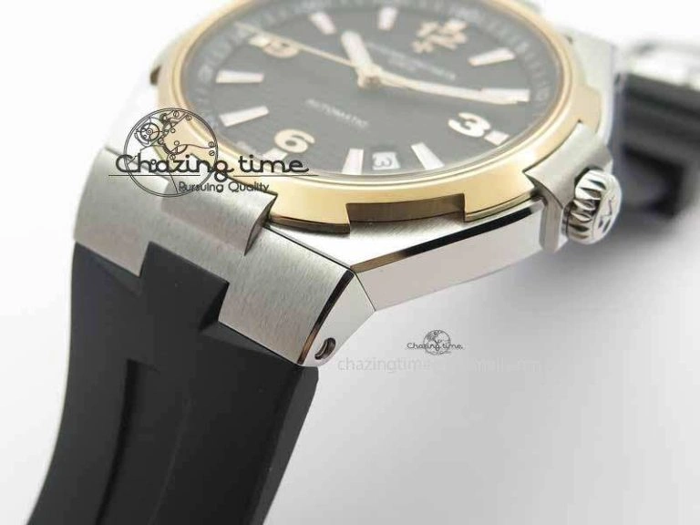 Overseas SS RG JJF 1:1 Best Edition Black Dial On Rubber Strap MIYOTA FlexibleFit 9982