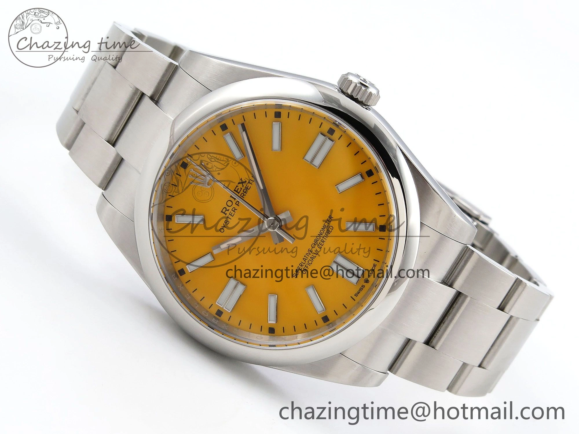 TechFriendly Oyster Perpetual 124300 41mm APF 1:1 Best Edition 904L Steel Yellow Dial VR 1409