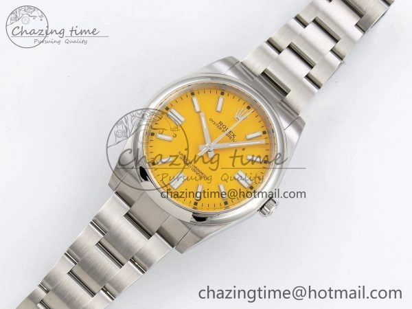 TechFriendly Oyster Perpetual 124300 41mm APF 1:1 Best Edition 904L Steel Yellow Dial VR 1409
