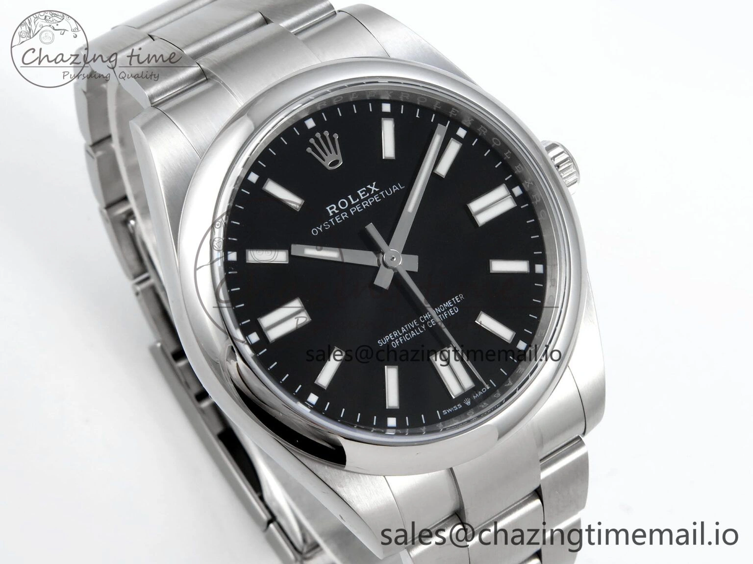 WrinkleFree Oyster Perpetual 124300 41mm EWEF Best Edition 904L Steel Black Dial A 767