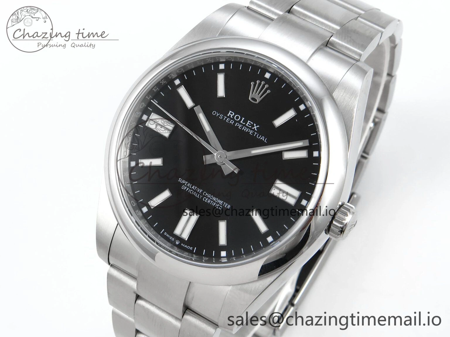 WrinkleFree Oyster Perpetual 124300 41mm EWEF Best Edition 904L Steel Black Dial A 767