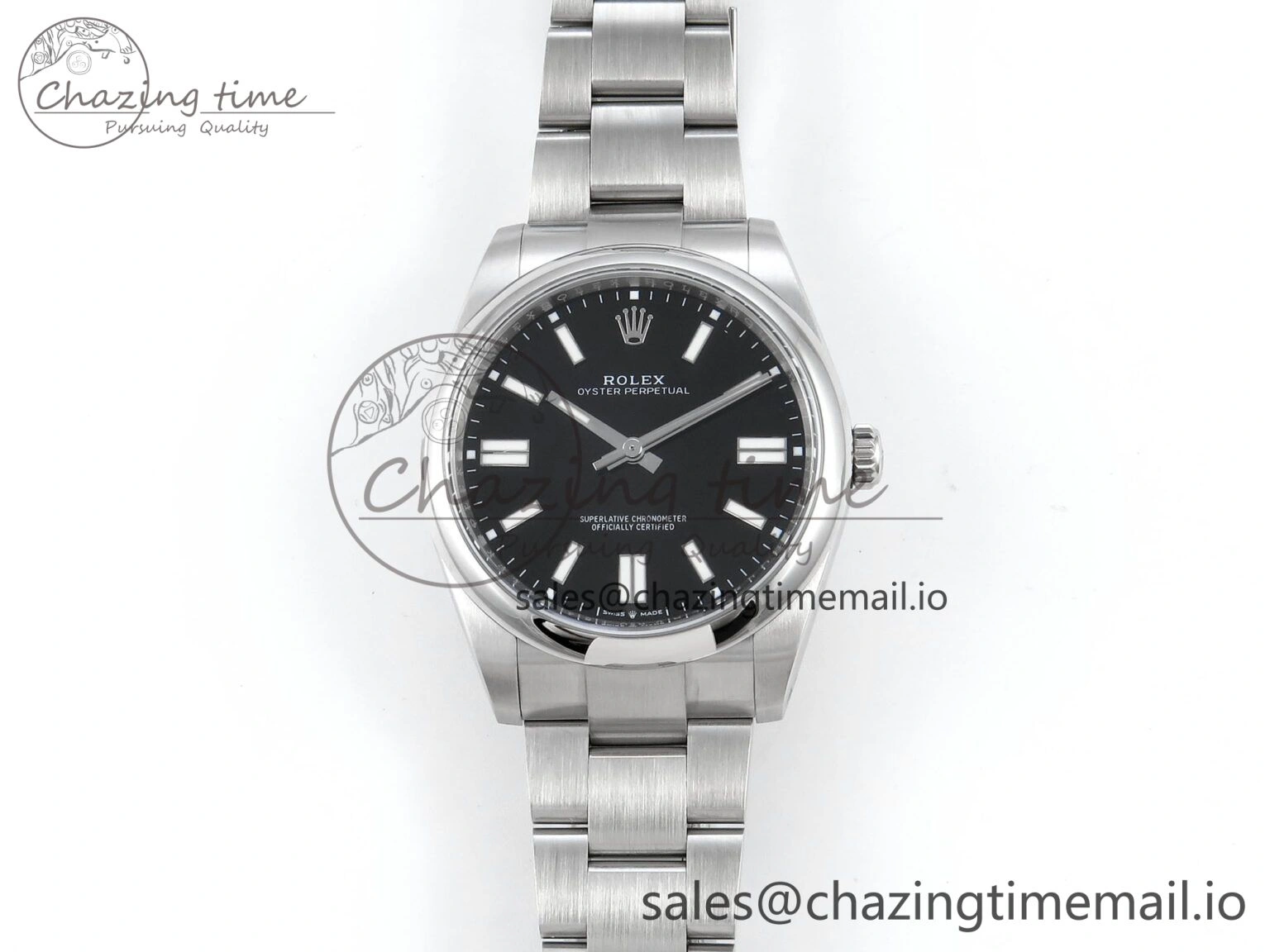 WrinkleFree Oyster Perpetual 124300 41mm EWEF Best Edition 904L Steel Black Dial A 767