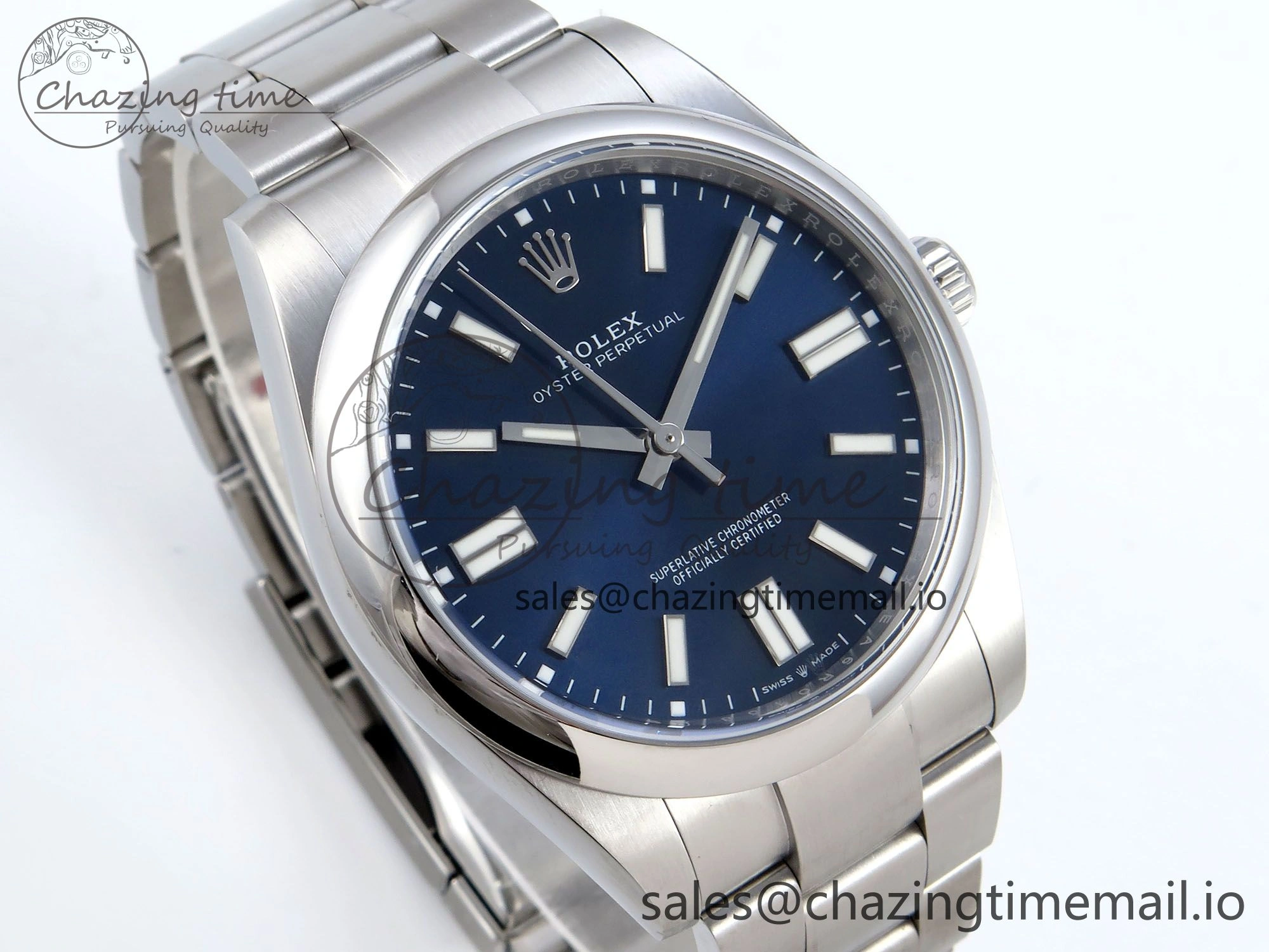 Tailored Oyster Perpetual 124300 41mm EWEF Best Edition 904L Steel Blue Dial A 766