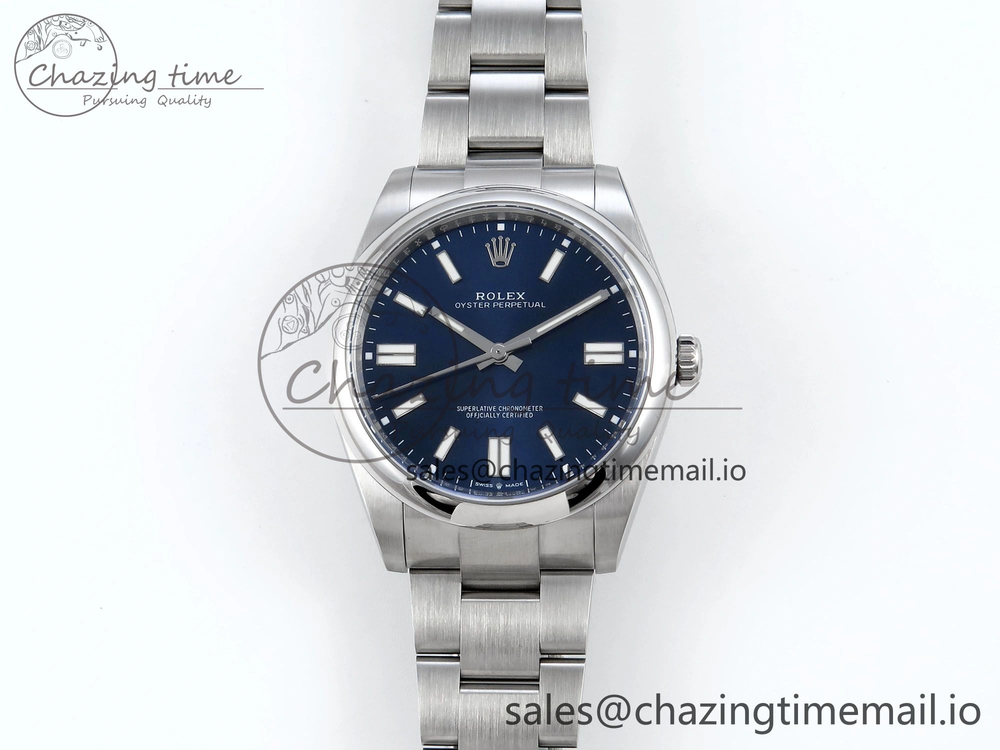 Tailored Oyster Perpetual 124300 41mm EWEF Best Edition 904L Steel Blue Dial A 766
