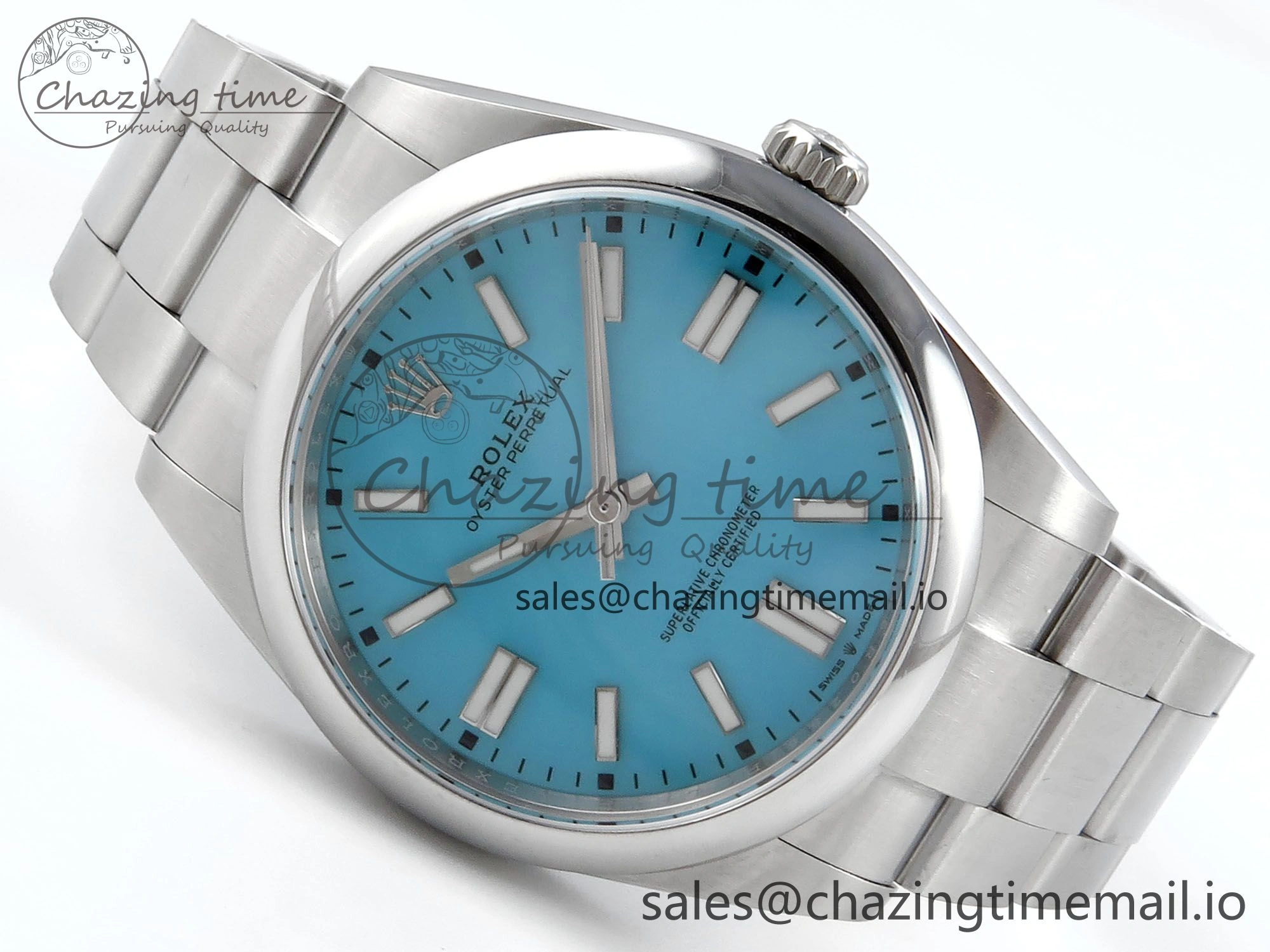 BestValue Oyster Perpetual 124300 41mm EWEF Best Edition 904L Steel Tiffany Blue Dial A 771