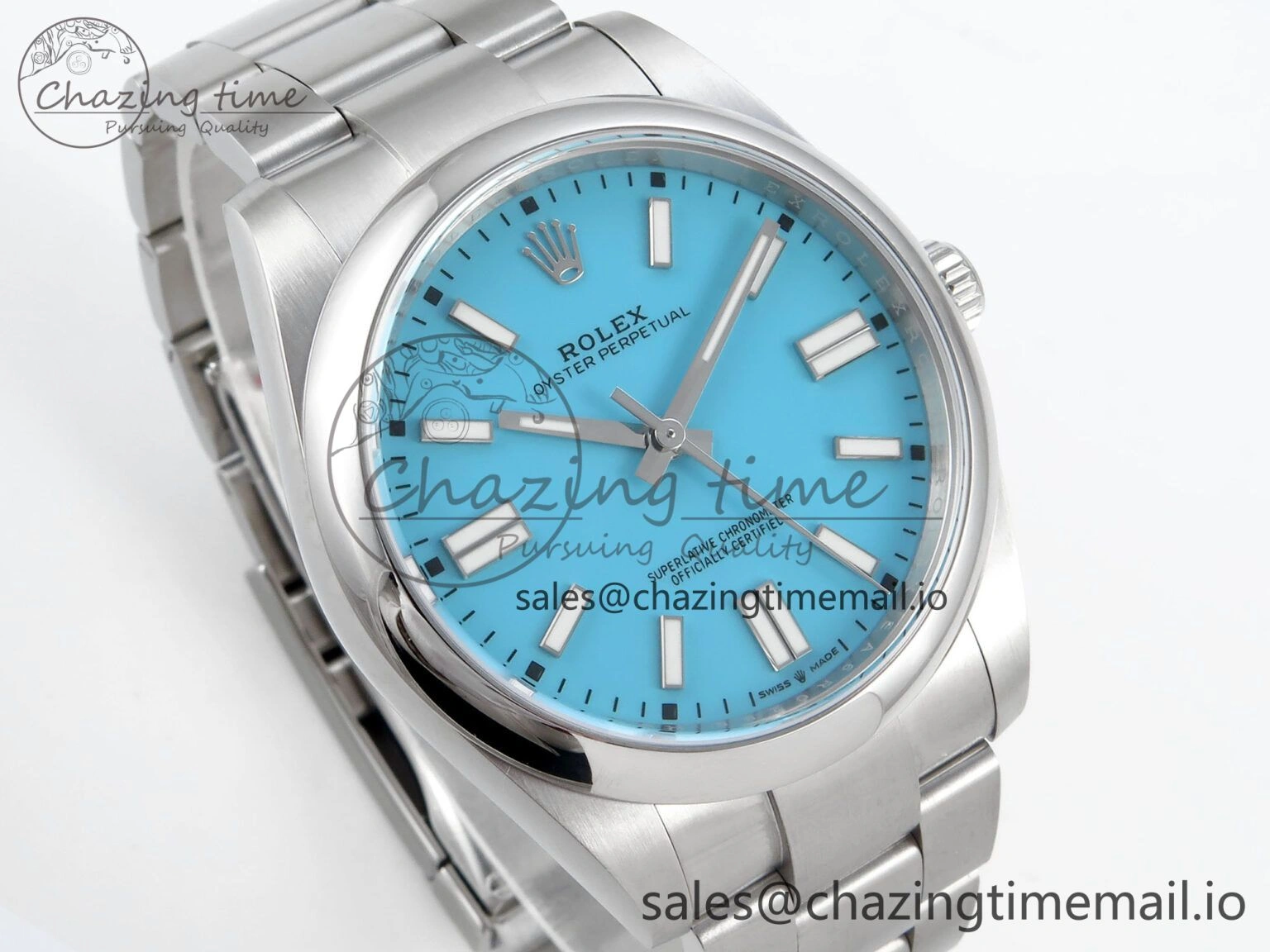 BestValue Oyster Perpetual 124300 41mm EWEF Best Edition 904L Steel Tiffany Blue Dial A 771