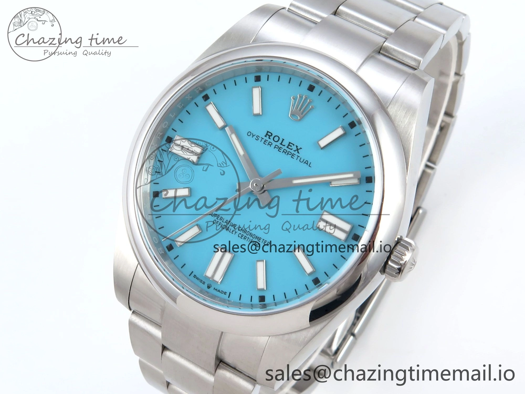 BestValue Oyster Perpetual 124300 41mm EWEF Best Edition 904L Steel Tiffany Blue Dial A 771