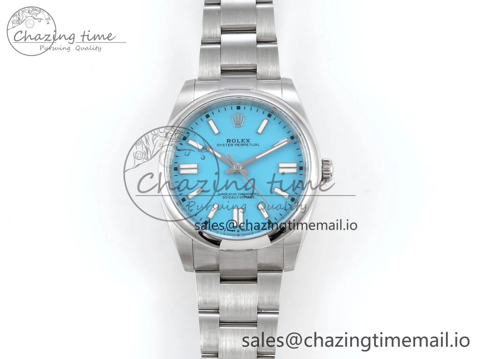BestValue Oyster Perpetual 124300 41mm EWEF Best Edition 904L Steel Tiffany Blue Dial A 771
