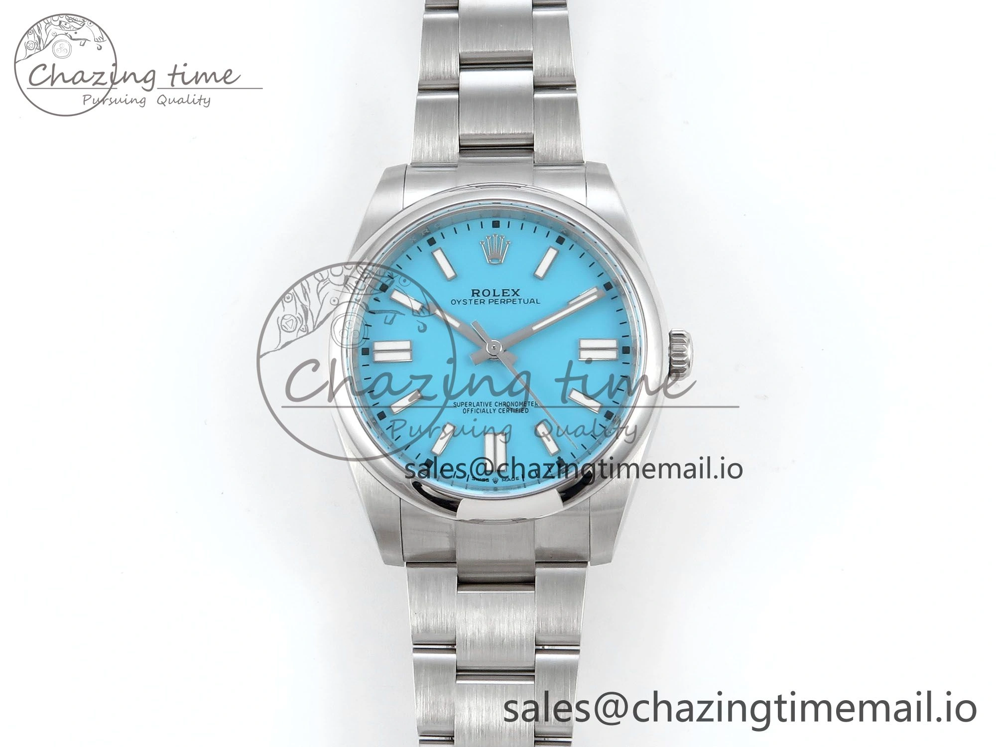BestValue Oyster Perpetual 124300 41mm EWEF Best Edition 904L Steel Tiffany Blue Dial A 771