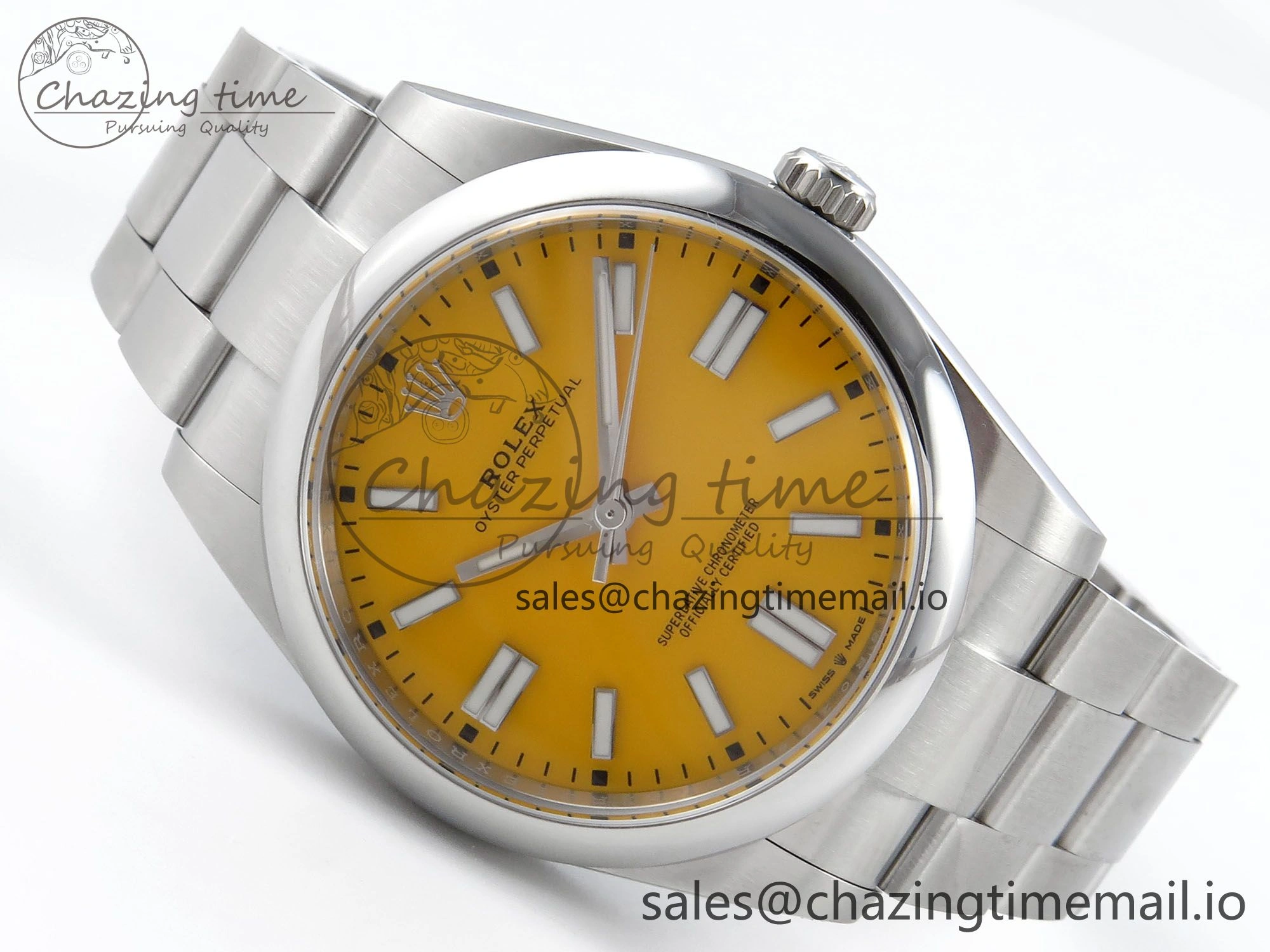 Premium Oyster Perpetual 124300 41mm EWEF Best Edition 904L Steel Yellow Dial A 770