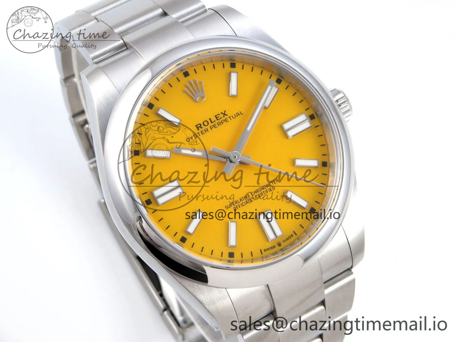 Premium Oyster Perpetual 124300 41mm EWEF Best Edition 904L Steel Yellow Dial A 770