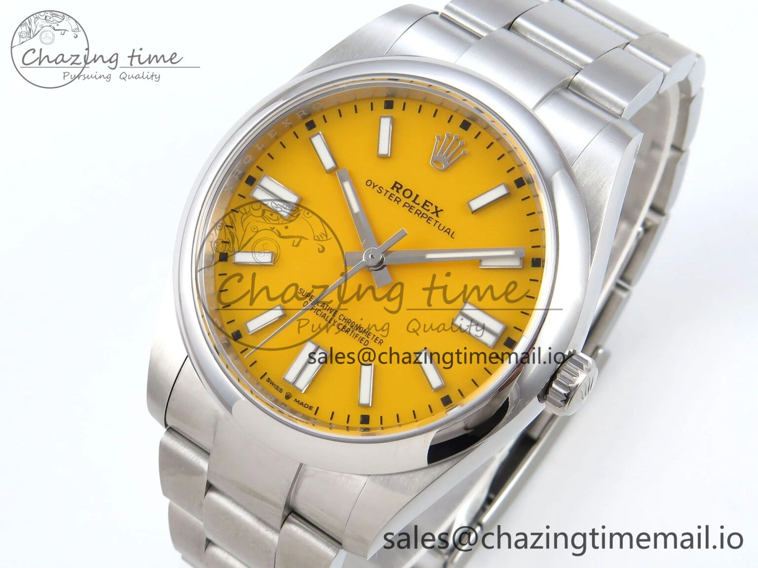 Premium Oyster Perpetual 124300 41mm EWEF Best Edition 904L Steel Yellow Dial A 770