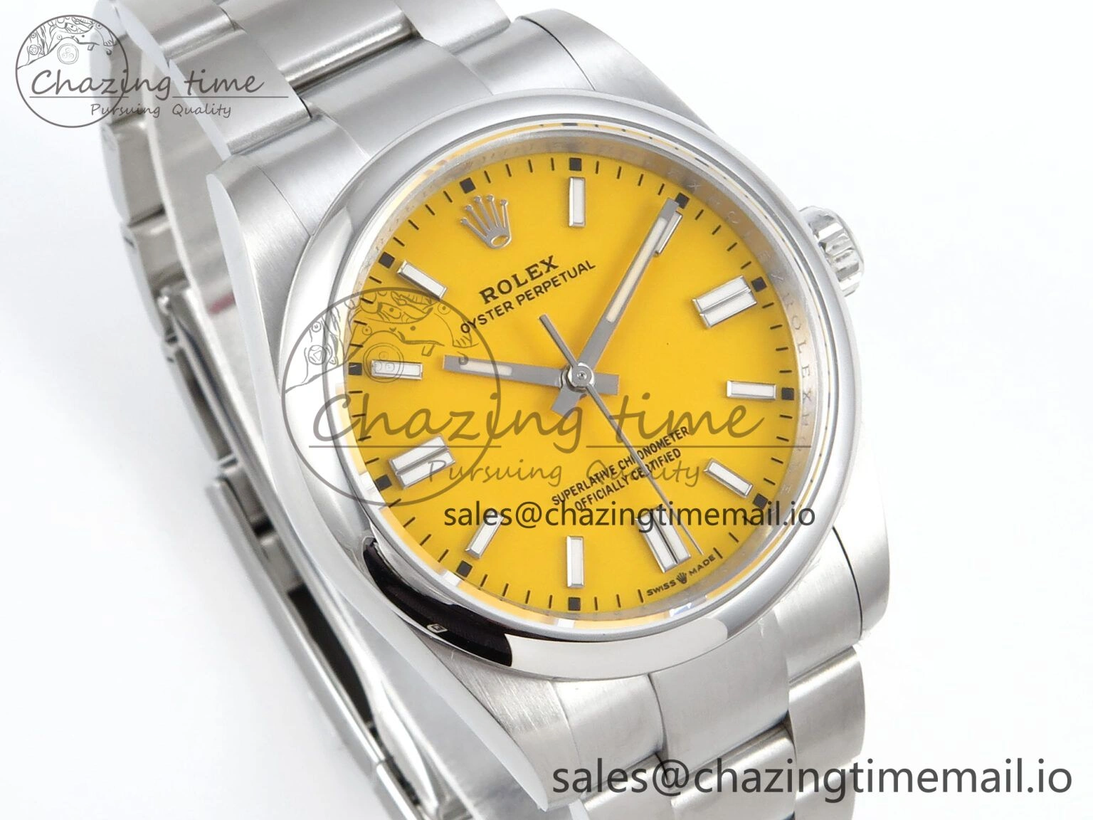 Durable Oyster Perpetual 126000 36mm DIWF 1:1 Best Edition 904L Steel Yellow Dial A 758