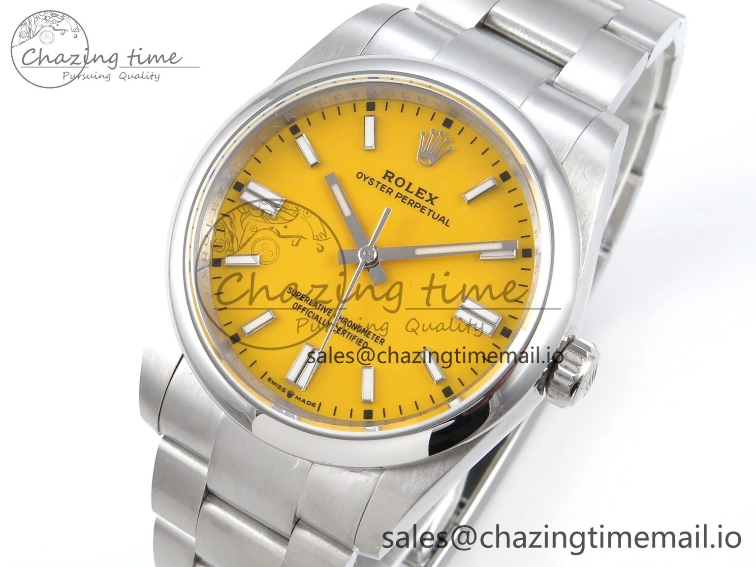 Durable Oyster Perpetual 126000 36mm DIWF 1:1 Best Edition 904L Steel Yellow Dial A 758