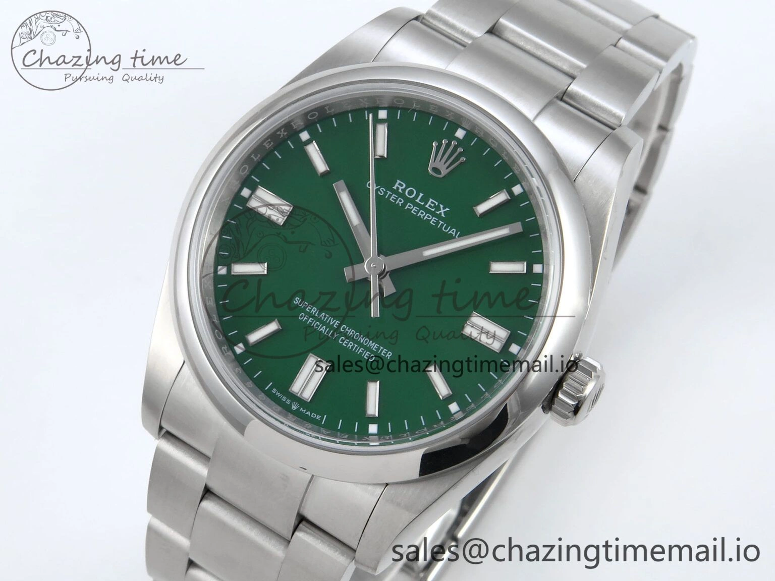Timeless Oyster Perpetual 126000 36mm EWEF Best Edition 904L Steel Green Dial A 773