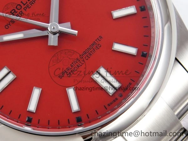 Durable Oyster Perpetual 126000 41mm Clean 1:1 Best Edition 904L Steel Red Dial VR 1633