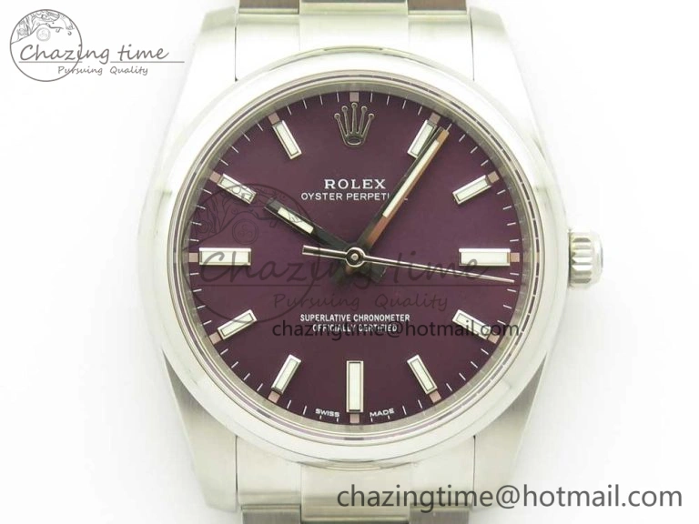 Oyster Perpetual 34mm 114200 UBF 1:1 Best Edition Grape Dial on SS Bracelet A GoodFit 3296