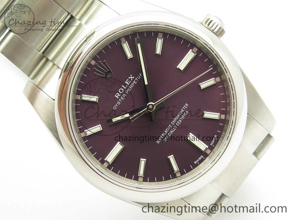 Oyster Perpetual 34mm 114200 UBF 1:1 Best Edition Grape Dial on SS Bracelet A GoodFit 3296