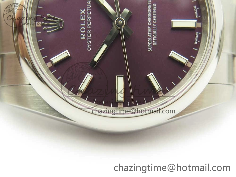 Oyster Perpetual 34mm 114200 UBF 1:1 Best Edition Grape Dial on SS Bracelet A GoodFit 3296