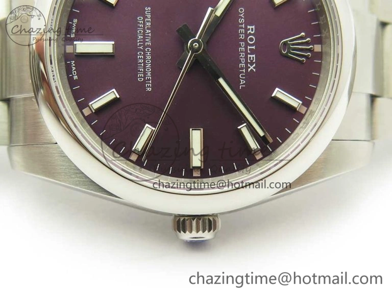 Oyster Perpetual 34mm 114200 UBF 1:1 Best Edition Grape Dial on SS Bracelet A GoodFit 3296