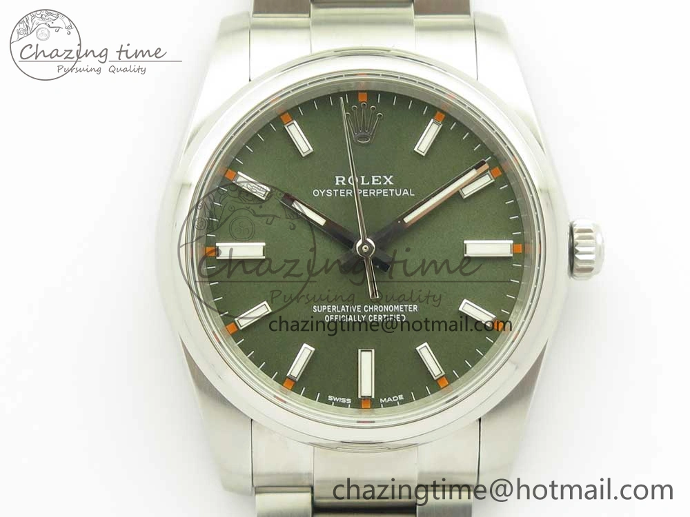 Oyster Perpetual 34mm 114200 UBF 1:1 Best Edition Green Dial on SS Bracelet A Casual 3297