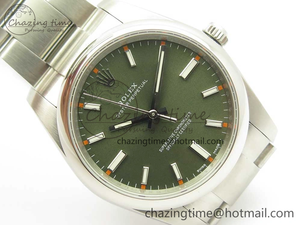 Oyster Perpetual 34mm 114200 UBF 1:1 Best Edition Green Dial on SS Bracelet A Casual 3297
