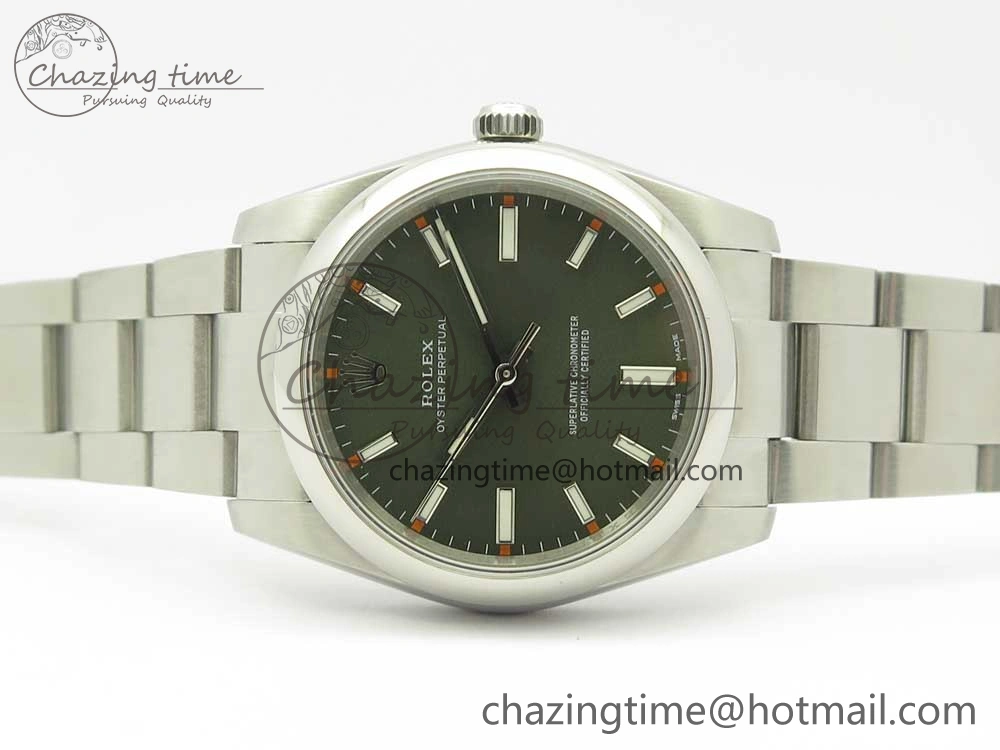 Oyster Perpetual 34mm 114200 UBF 1:1 Best Edition Green Dial on SS Bracelet A Casual 3297
