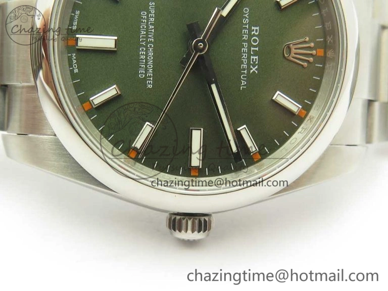 Oyster Perpetual 34mm 114200 UBF 1:1 Best Edition Green Dial on SS Bracelet A Casual 3297