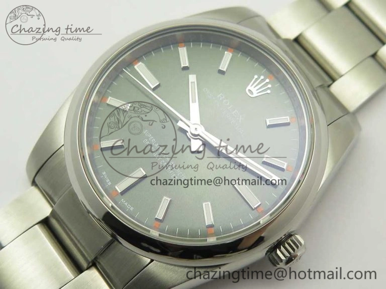Oyster Perpetual 34mm 114200 UBF 1:1 Best Edition Green Dial on SS Bracelet A Casual 3297