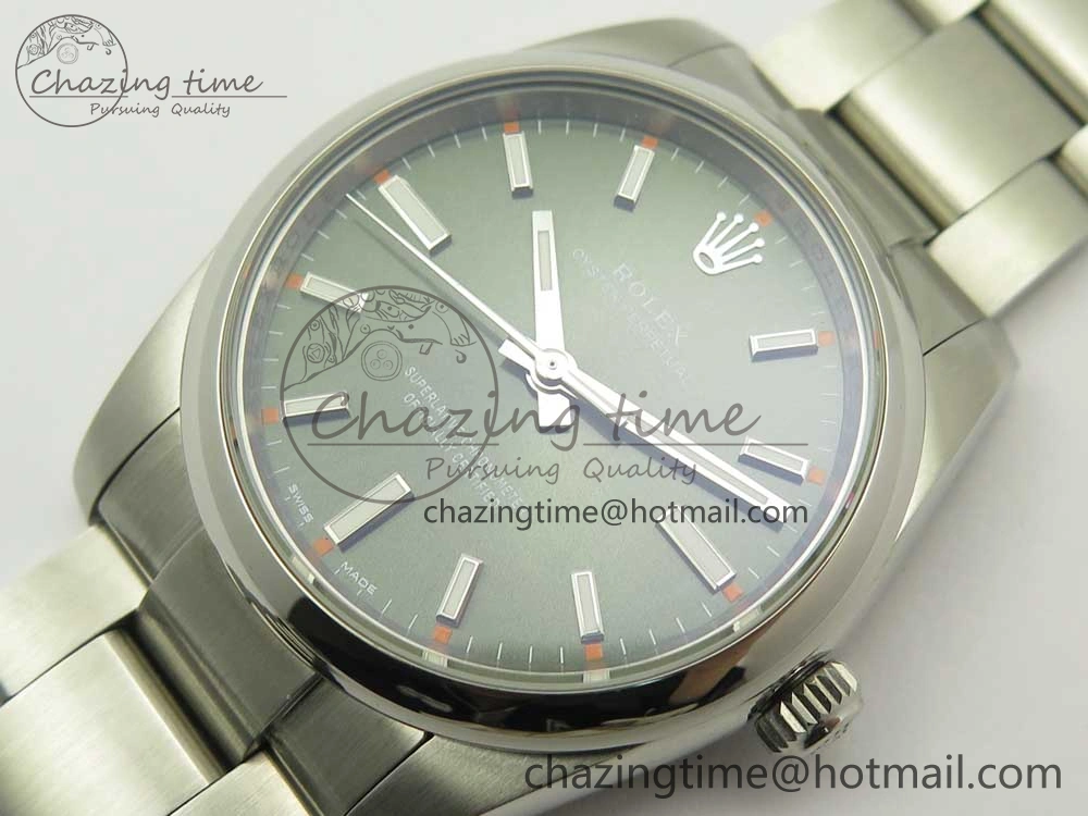Oyster Perpetual 34mm 114200 UBF 1:1 Best Edition Green Dial on SS Bracelet A Casual 3297