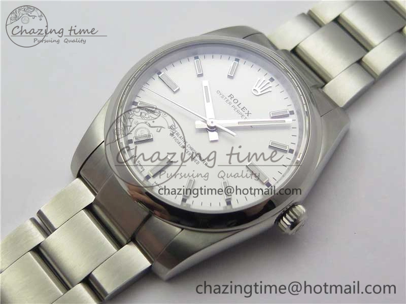 Oyster Perpetual 34mm 114200 UBF Best Edition White Dial on SS Bracelet A GoAnywhere 10538