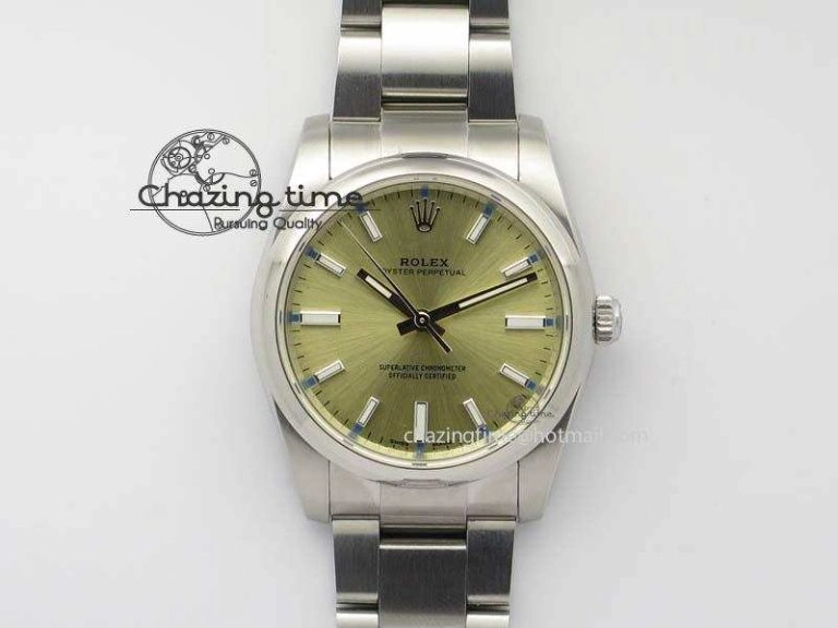 Comfortable Oyster Perpetual 34mm Ladies 114300 1:1 Best Edition Champagne Dial On SS Bracelet A 10768