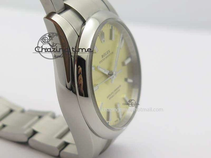 WrinkleFree Oyster Perpetual 34mm Ladies 114300 1:1 Best Edition Champagne Dial On SS Bracelet A 3804